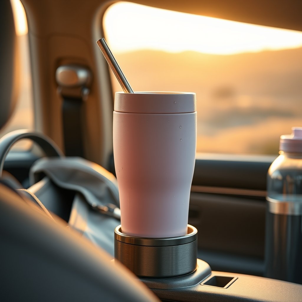 insulated tumbler in action